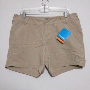 Columbia Coral Compass Shorts Womens L Beige PFG Nylon Outdoors UPF 30 New